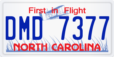 NC license plate DMD7377