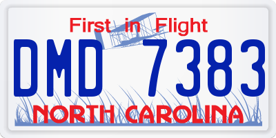 NC license plate DMD7383