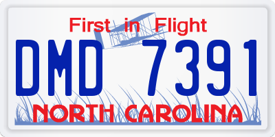 NC license plate DMD7391