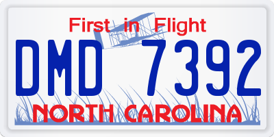 NC license plate DMD7392