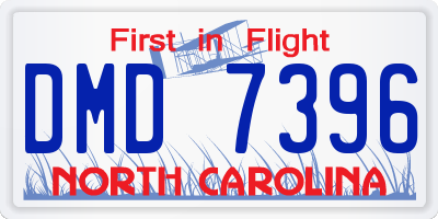 NC license plate DMD7396