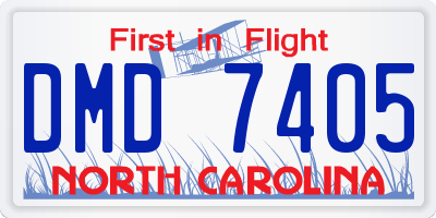 NC license plate DMD7405