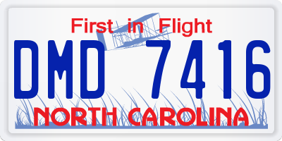 NC license plate DMD7416