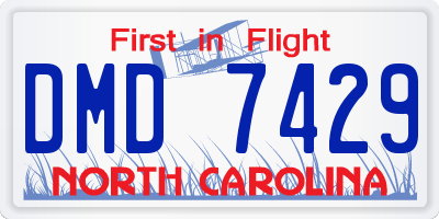 NC license plate DMD7429