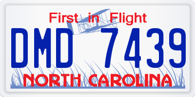 NC license plate DMD7439
