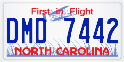 NC license plate DMD7442