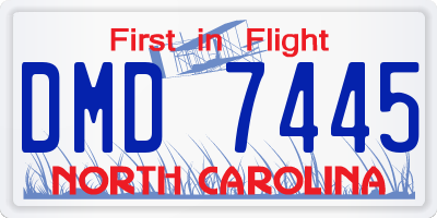 NC license plate DMD7445