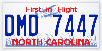 NC license plate DMD7447