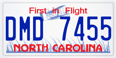 NC license plate DMD7455