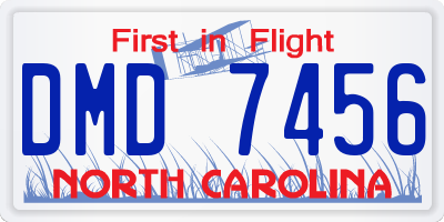 NC license plate DMD7456