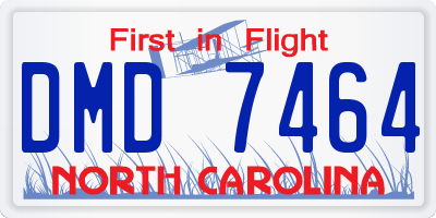NC license plate DMD7464