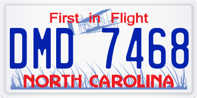 NC license plate DMD7468