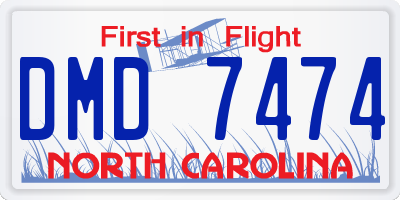 NC license plate DMD7474