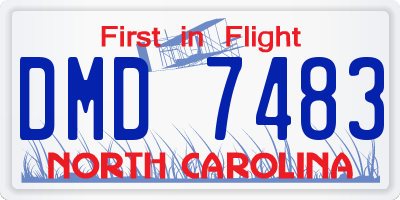 NC license plate DMD7483