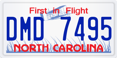 NC license plate DMD7495
