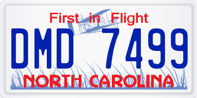 NC license plate DMD7499