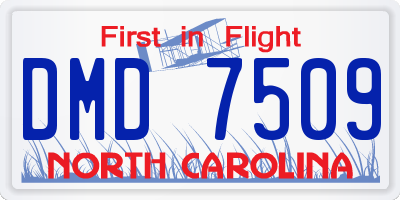 NC license plate DMD7509