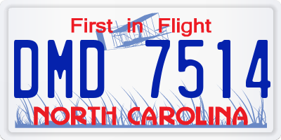 NC license plate DMD7514