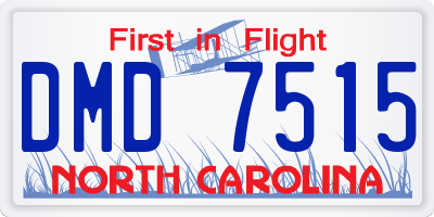 NC license plate DMD7515