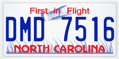 NC license plate DMD7516