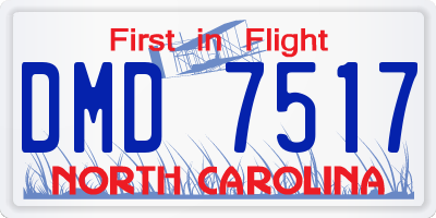 NC license plate DMD7517