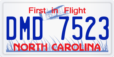 NC license plate DMD7523