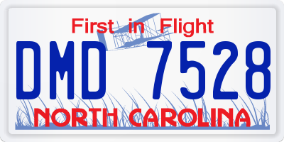 NC license plate DMD7528