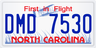 NC license plate DMD7530