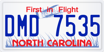 NC license plate DMD7535