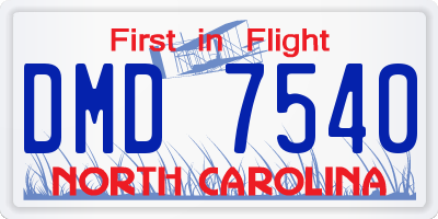 NC license plate DMD7540