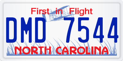 NC license plate DMD7544