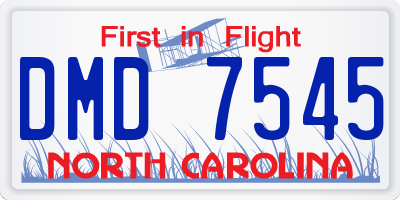NC license plate DMD7545