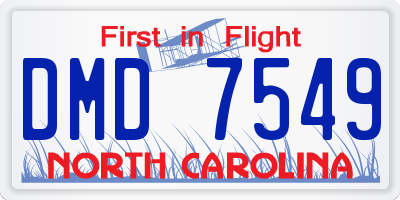 NC license plate DMD7549