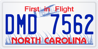 NC license plate DMD7562