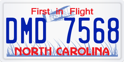 NC license plate DMD7568