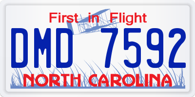 NC license plate DMD7592