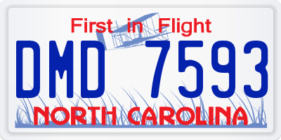 NC license plate DMD7593