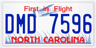 NC license plate DMD7596