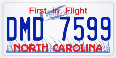 NC license plate DMD7599