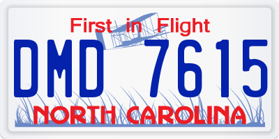 NC license plate DMD7615