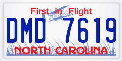 NC license plate DMD7619
