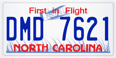 NC license plate DMD7621