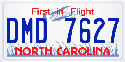 NC license plate DMD7627