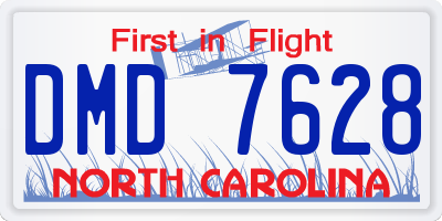NC license plate DMD7628