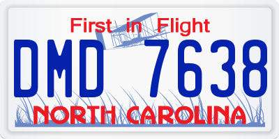 NC license plate DMD7638