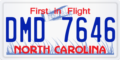 NC license plate DMD7646