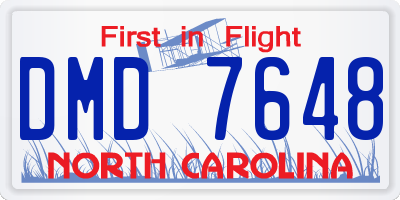 NC license plate DMD7648