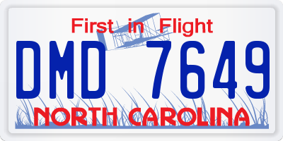 NC license plate DMD7649