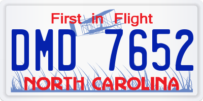 NC license plate DMD7652