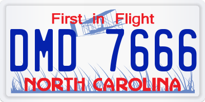 NC license plate DMD7666